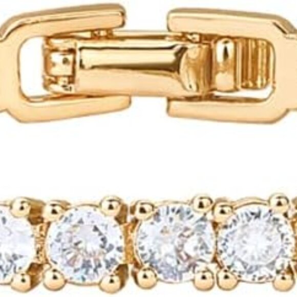 Jewelry - 14K Gold Plated 3mm Cubic Zirconia Classic Tennis Bracelet | Gold Bracelets for